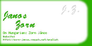 janos zorn business card